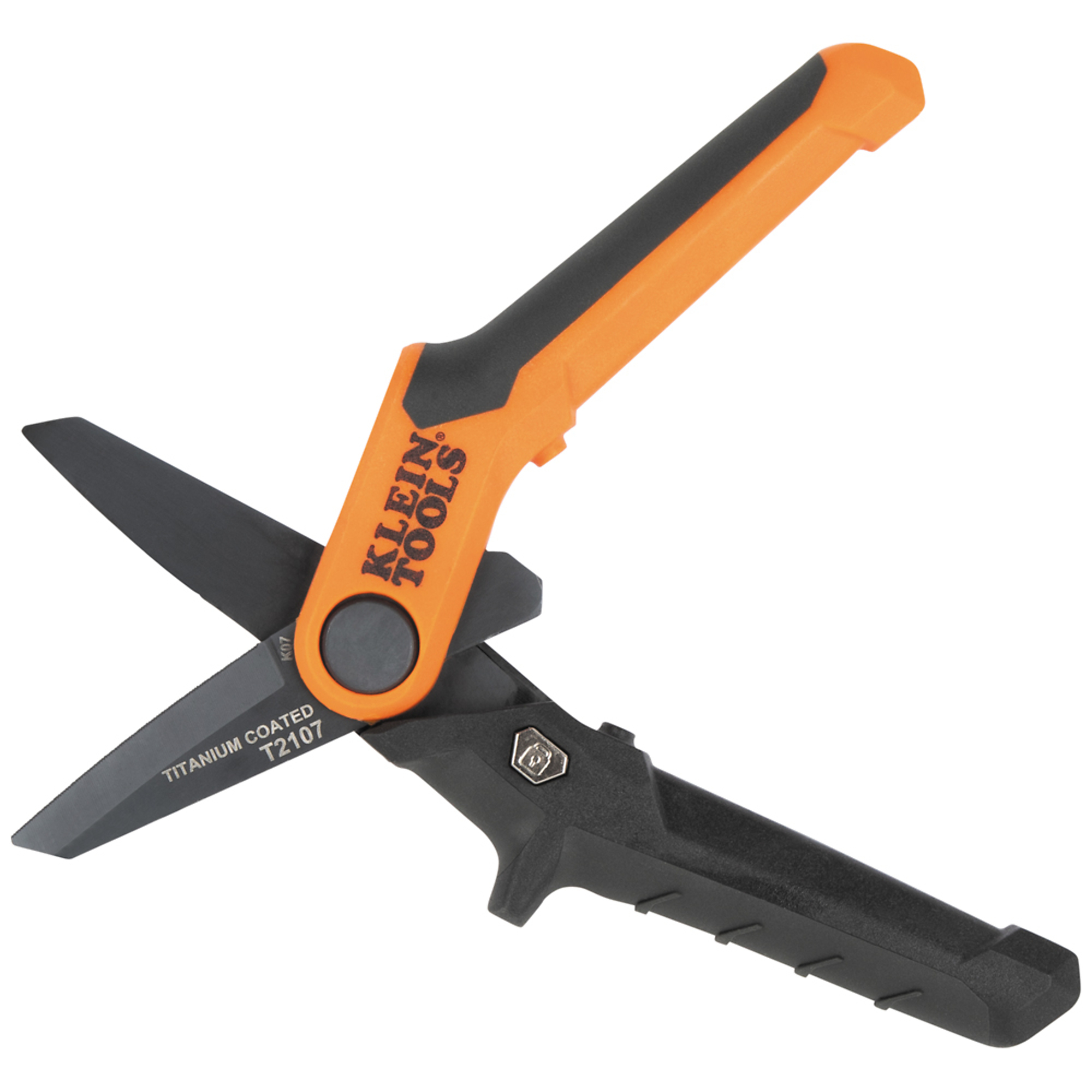 Klein Tools, Compact Titanium-Coated Utility Shears, 7in., Blade Size 3.75 in, Tool Length 7.5 in, Model# T2107